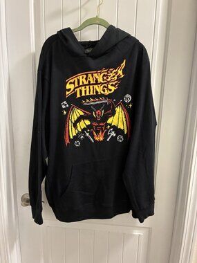 Stranger Things Hoodie With Kangaroo Pocket In Black Size 2XL